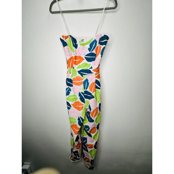 The Odells Ellie Multi-Color Leaf Print Bustier Jumpsuit  2 - Picture 6 of 16